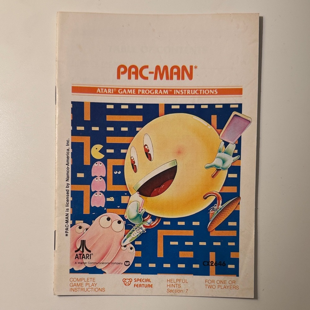 Vintage Atari 2600 Pac-Man Game Program Instruction Manual